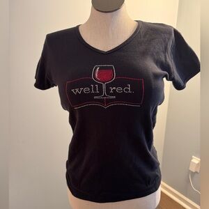 Rhinestone studded Wine T-Shirt